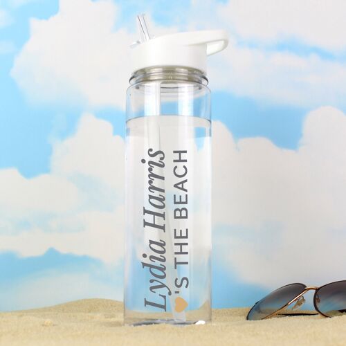 Personalised Gold Heart Island Water Bottle