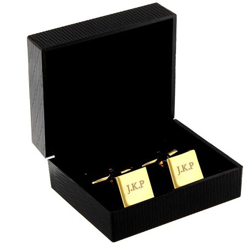Personalised Gold Plated Square Cufflinks