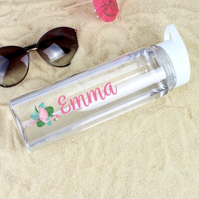 Personalisierte Flamingo-Insel-Wasserflasche
