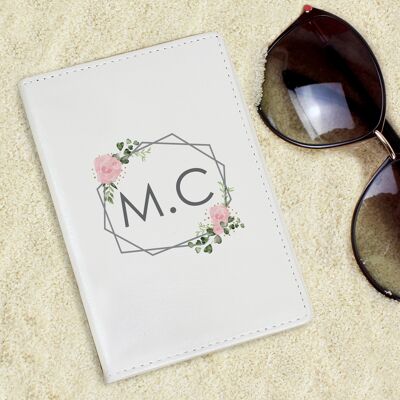 Porta Pasaporte Crema Floral Personalizado