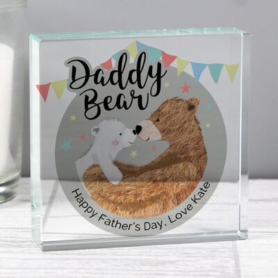 Ficha de cristal de papá oso personalizada