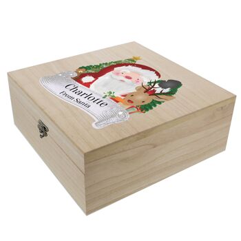 Grande boîte de réveillon de Noël en bois Père Noël coloré personnalisé 2