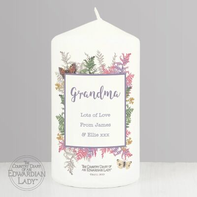 Personalised Country Diary Botanical Pillar Candle