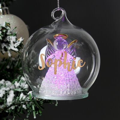 Pallina di Natale personalizzata con angelo LED