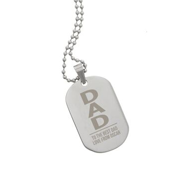 Collier personnalisé en acier inoxydable Dog Tag pour papa 2