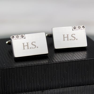 Personalised Diamante Cufflinks