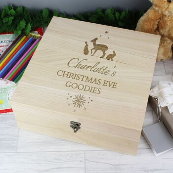 Grande boîte à souvenirs en bois de Noël personnalisée 3