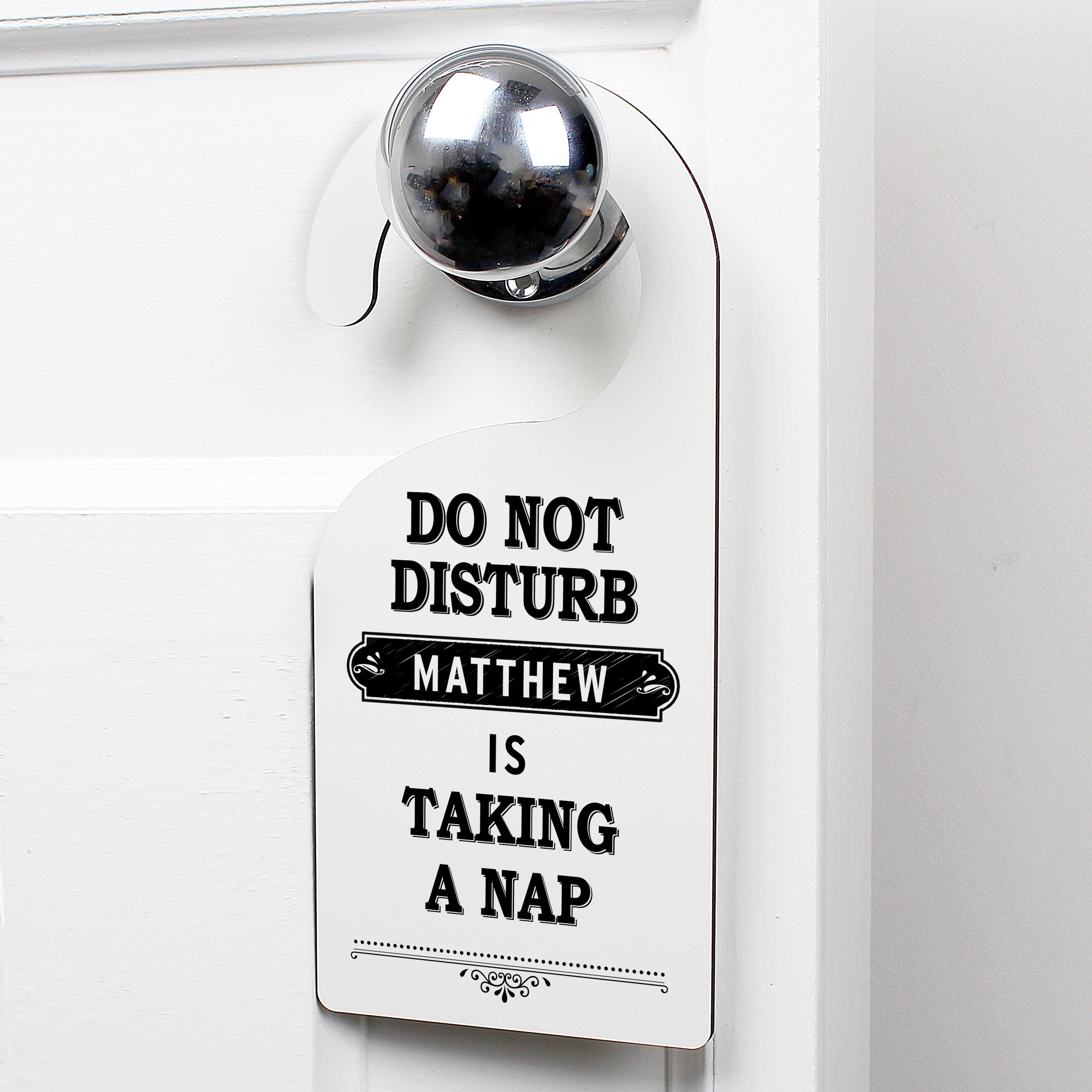Personalisierter schwarzer „Bitte nicht stören“-Türanhänger
