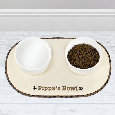 Personalisierte Brown Paw Print Pet Bowl Tischset