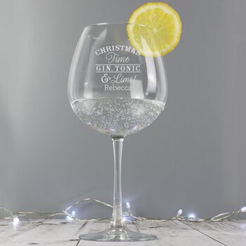 Verre de ballon de gin de Noël personnalisé 1