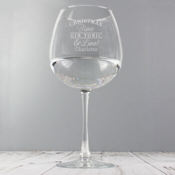 Verre de ballon de gin de Noël personnalisé 3