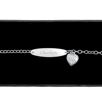 Bracelet Enfant Personnalisé Argent Massif et Cubic Zirconia 1