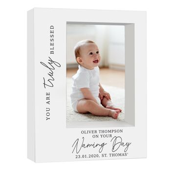 Cadre photo personnalisé 'Truly Blessed' Naming Day 7x5 2