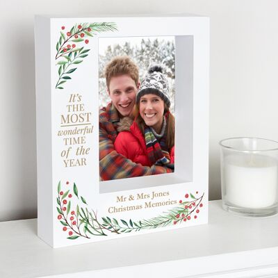 Marco de fotos de caja personalizado 'Maravillosa época del año Navidad' 7x5