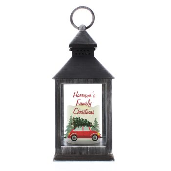 Lanterne noire rustique personnalisée « Rendre à la maison pour Noël » 2