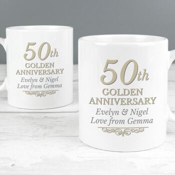 Ensemble de tasses personnalisées du 50e anniversaire d'or 1