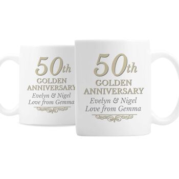 Ensemble de tasses personnalisées du 50e anniversaire d'or 2