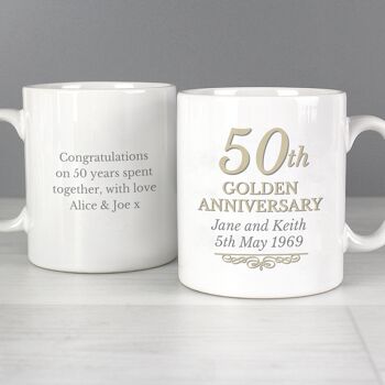 Ensemble de tasses personnalisées du 50e anniversaire d'or 3
