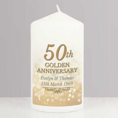 Candela personalizzata per il 50° anniversario d'oro