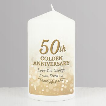 Bougie pilier personnalisée du 50e anniversaire d'or 4