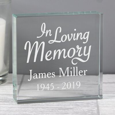 Grand jeton de cristal personnalisé "" In Loving Memory ""