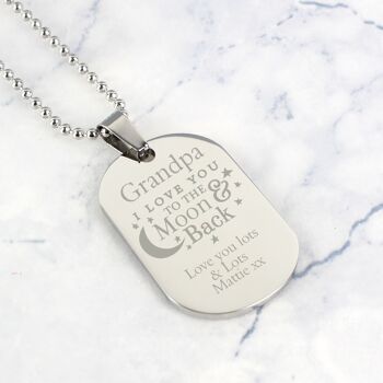 Collier Médaille Acier Inoxydable Personnalisé 'To The Moon & Back...' 4