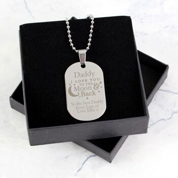 Collier Médaille Acier Inoxydable Personnalisé 'To The Moon & Back...' 6