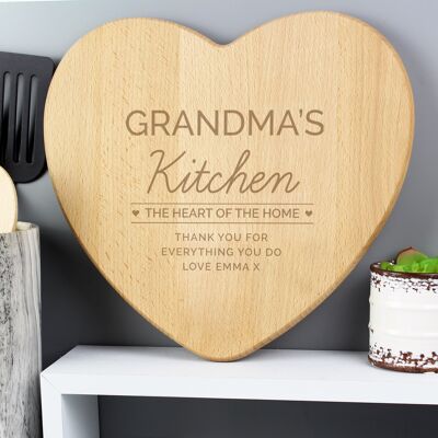 Personalised 'Heart of The Home' Wooden Chopping board - Mother's day gift