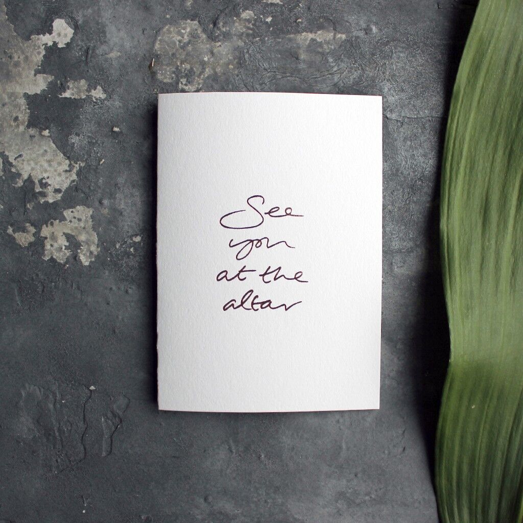 Ci vediamo all'altare - Biglietto di auguri sventato a mano