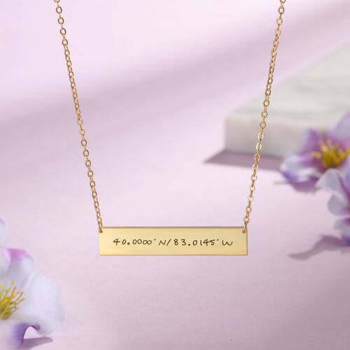 Personalised Plate Pendant 925 Sterling Silver Name Necklace - 925 Sterling Silver - Gold Plated