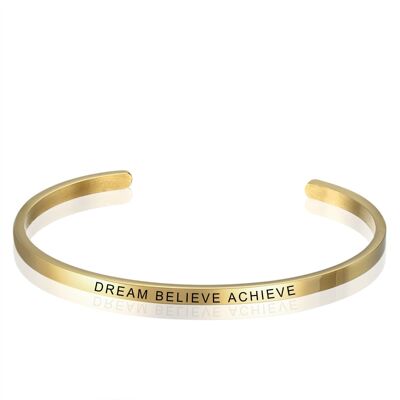 Personalised Message Stainless Steel Bangle Bracelet - Gold Plated