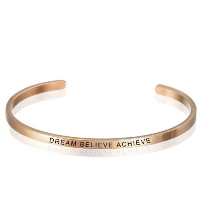 Personalised Message Stainless Steel Bangle Bracelet - Rose Gold Plated