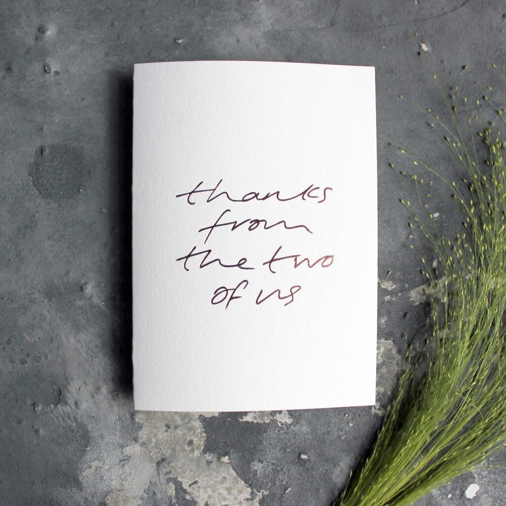 Thanks From The Two Of Us