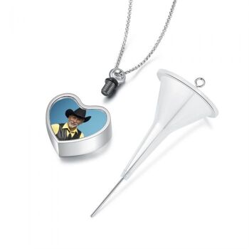 Collier pendentif coeur en acier inoxydable avec photo commémorative personnalisée 5