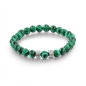 Bracelet à breloques en perles de malachite personnalisées G 4