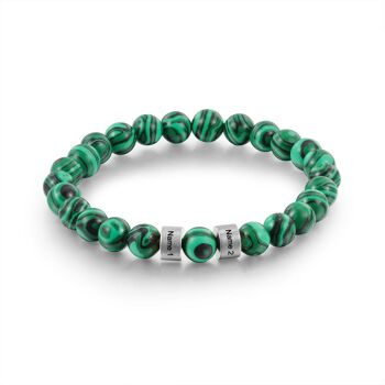 Bracelet à breloques en perles de malachite personnalisé K 5