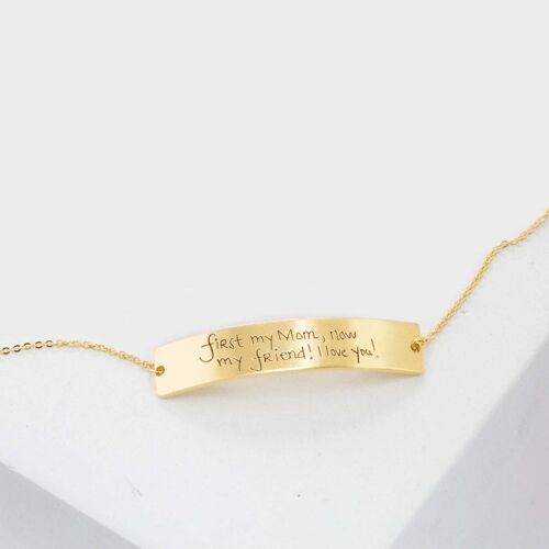 Personalised Handwriting Engraved Sterling Silver Bracelet - Gold Plated