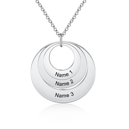 Personalised Sterling Silver Russian Pendant Necklace - White Gold Plated