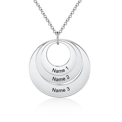 Collana personalizzata con ciondolo russo in argento sterling - placcata in oro bianco