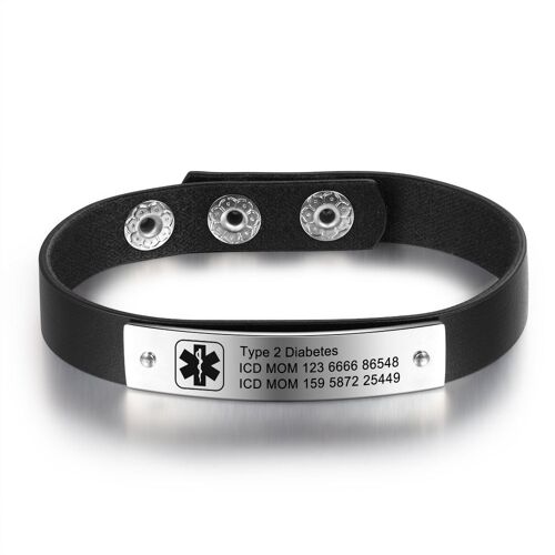 Personalised Stainless Steel Plate Medical Bracelet