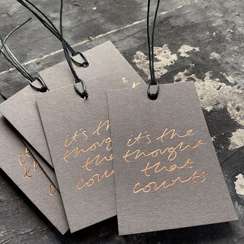 It's The Thought That Counts - Hand Foiled Gift Tags