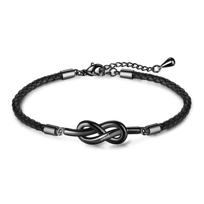 Personalised Adjustable Infinity Knot Couple Bracelet - For Men