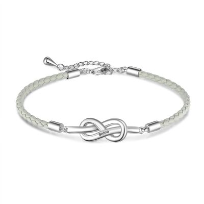 Bracelet Couple Nœud Infini Réglable Personnalisé - Pour Femme