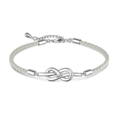 Personalised Adjustable Infinity Knot Couple Bracelet - For Women