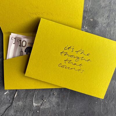 It's The Thought That Counts - Hand Foiled Greetings Cash Card