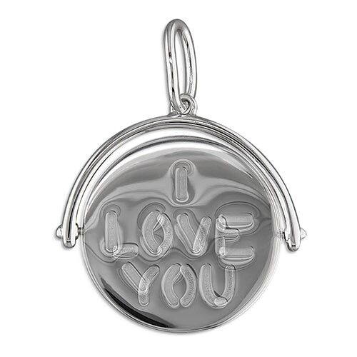 Geheimer I-Love-You Spinner-Anhänger aus Sterlingsilber Muttertagsgeschenk