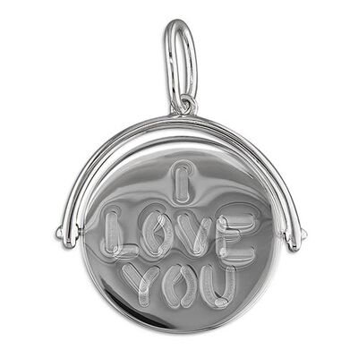 Sterling silver secret I-Love-You spinner pendant Mother's day gift