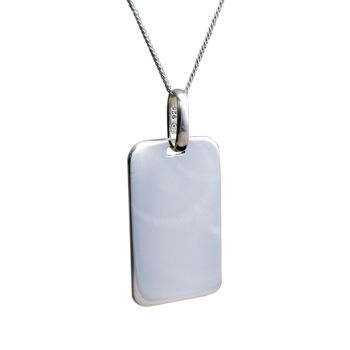 Pendentif étiquette de chien rectangle en argent sterling, photo et texte gravé cadeau de la Saint-Valentin 5