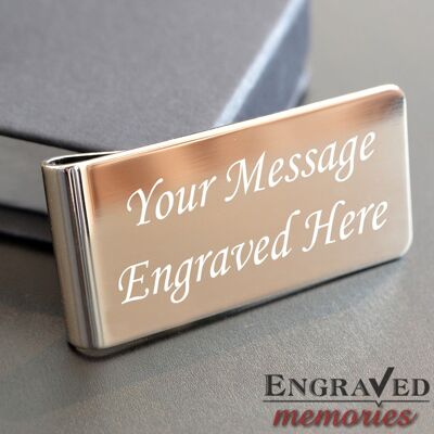 Silver plated message engraved Money Clip