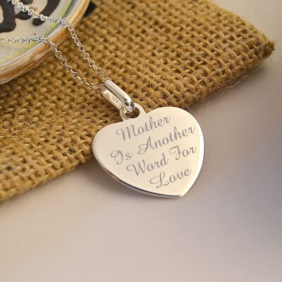 Personalised Sterling Silver Heart Charm Necklace Mother's day gift